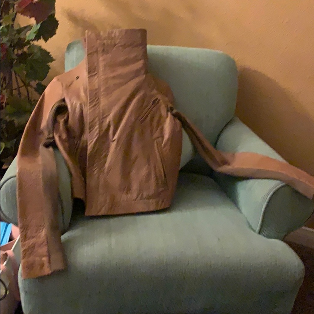 Brown all leather jacket